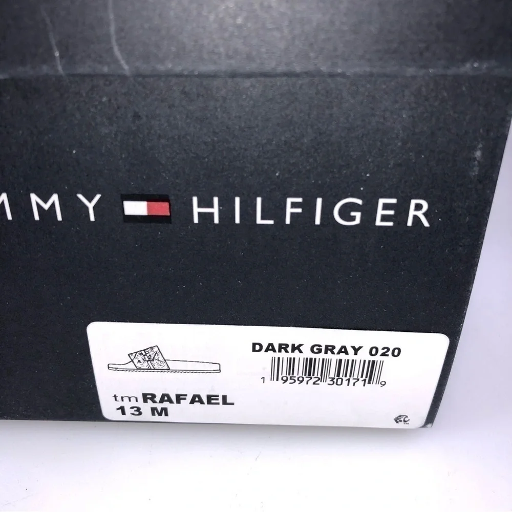 Tommy Hilfiger Men's Rafael Color Block Pool Slides in Gray-Size 13M